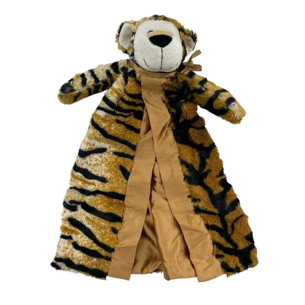 Pickles Journey Lovey Tiger Baby‎ Security Blanket Plush Lovie Soft Fleece Satin